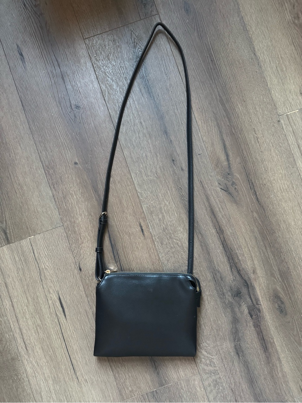 a new day Black Crossbody Bag with Gold Hardware
